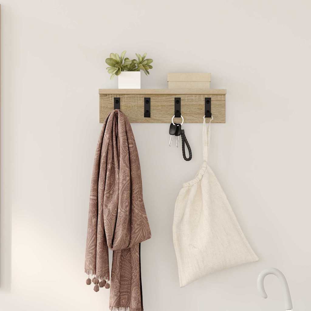 Wall-Mounted Coat Rack Sonoma Oak 40 x 10.5 x 10.5 cm