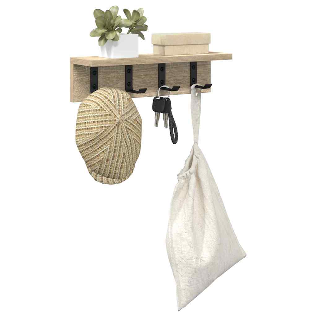 Wall-Mounted Coat Rack Sonoma Oak 40 x 10.5 x 10.5 cm