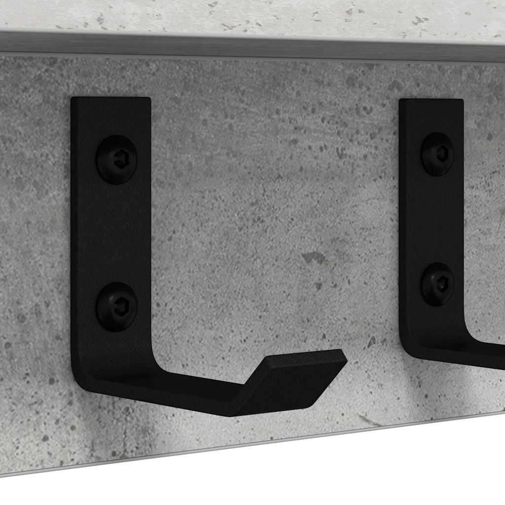 Wall-Mounted Coat Rack Concrete Grey 40 x 10.5 x 10.5 cm
