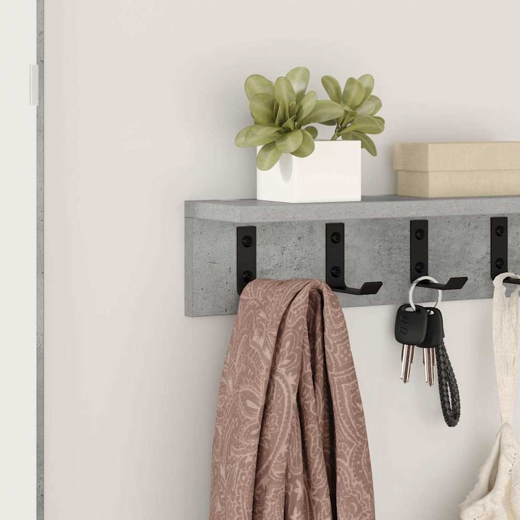 Wall-Mounted Coat Rack Wall-Mounted Concrete Grey