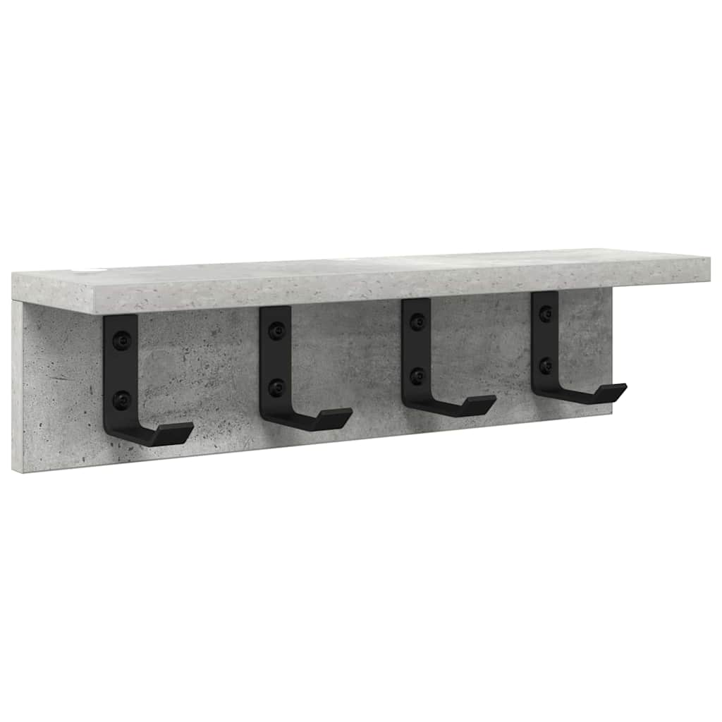 Wall-Mounted Coat Rack Wall-Mounted Concrete Grey