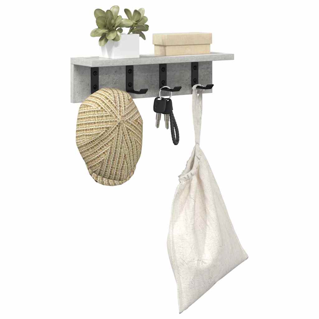 Wall-Mounted Coat Rack Concrete Grey 40 x 10.5 x 10.5 cm