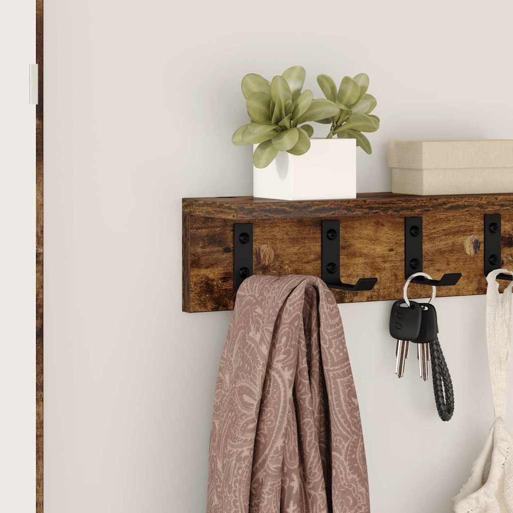 Wall-Mounted Coat Rack Smoked Oak 40 x 10.5 x 10.5 cm