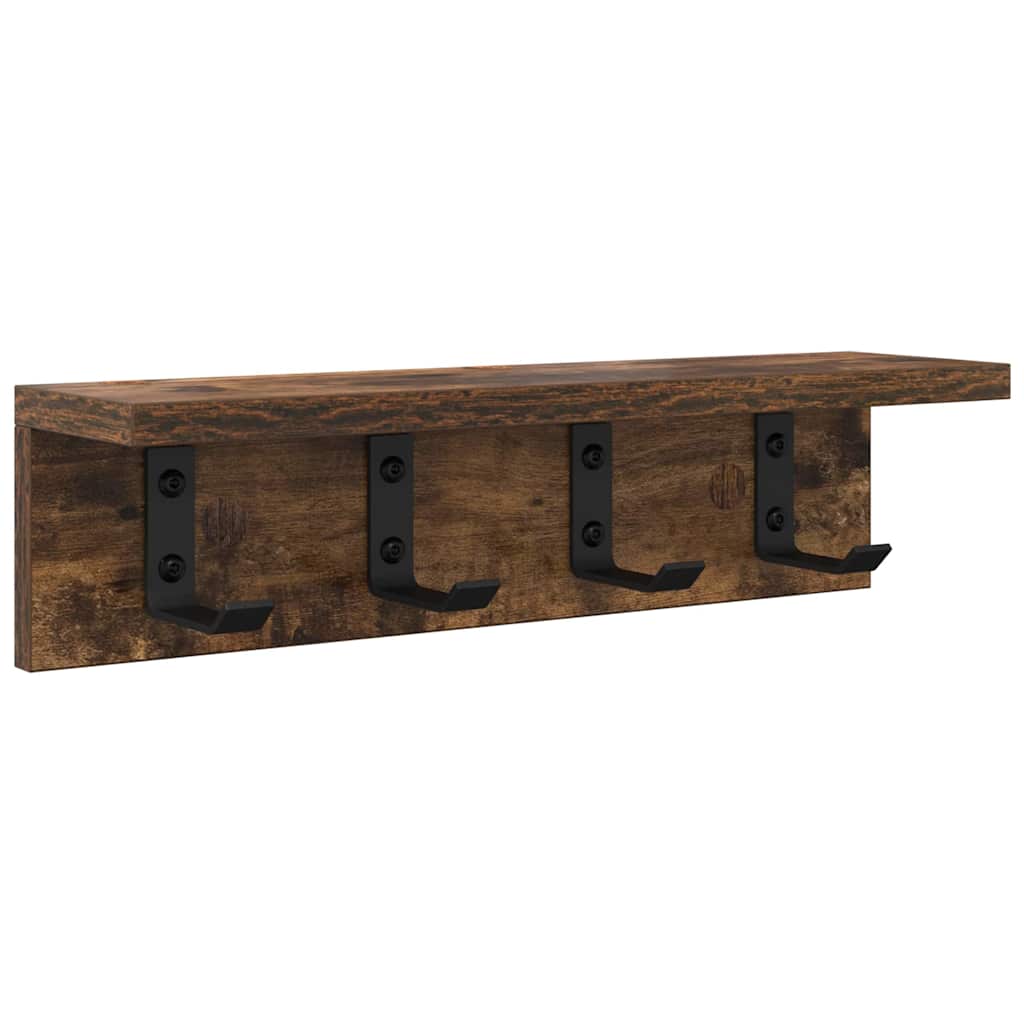 Wall-Mounted Coat Rack Smoked Oak 40 x 10.5 x 10.5 cm