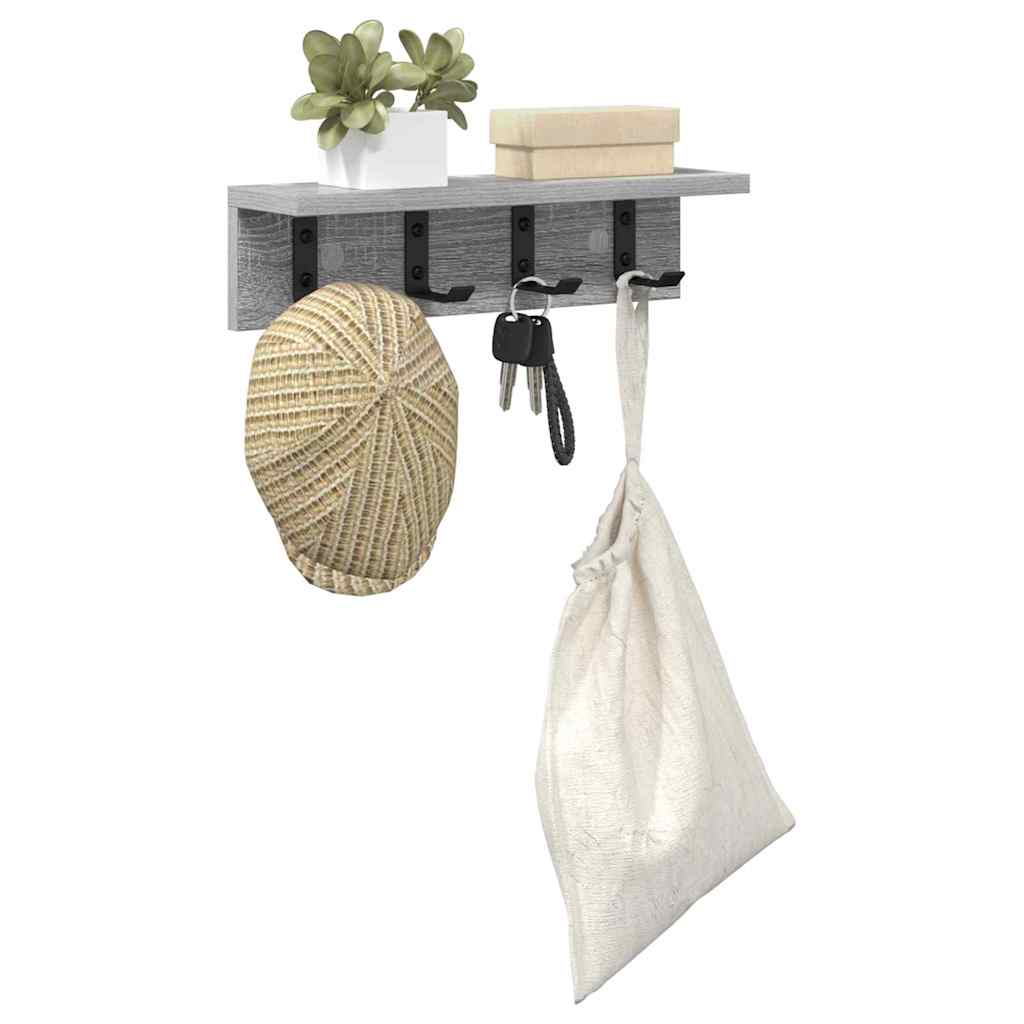 Wall-Mounted Coat Rack Grey Sonoma 40 x 10.5 x 10.5 cm
