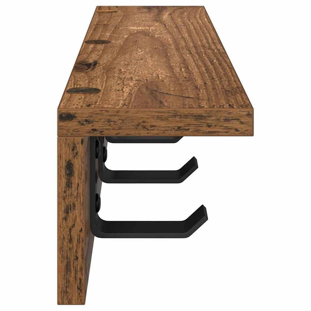 Wall-Mounted Coat Rack Old Wood 40 x 10.5 x 10.5 cm