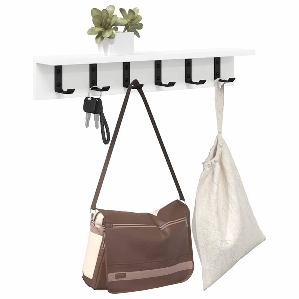 Wall-Mounted Coat Rack Wall-Mounted White 60 x 10.5 x 10.5 cm