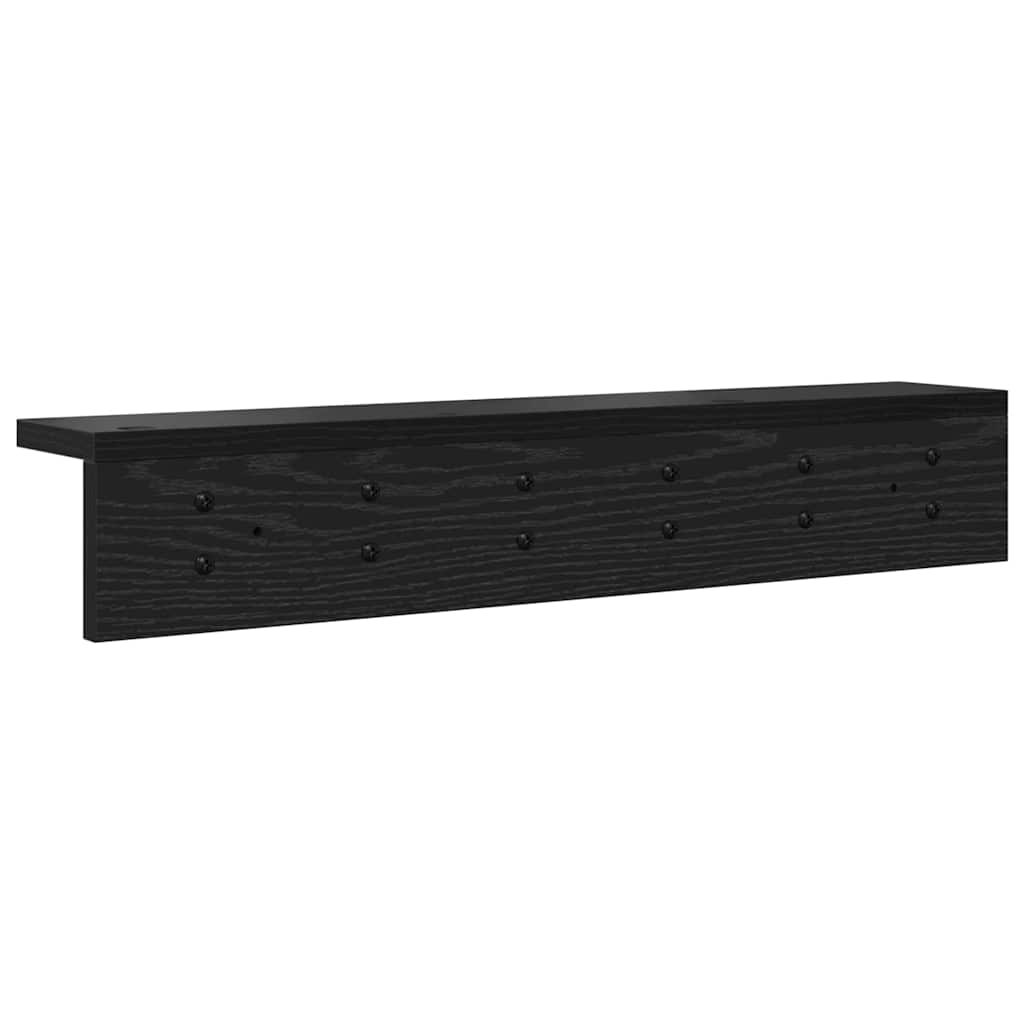 Wall-Mounted Coat Rack Black Oak 60 x 10.5 x 10.5 cm