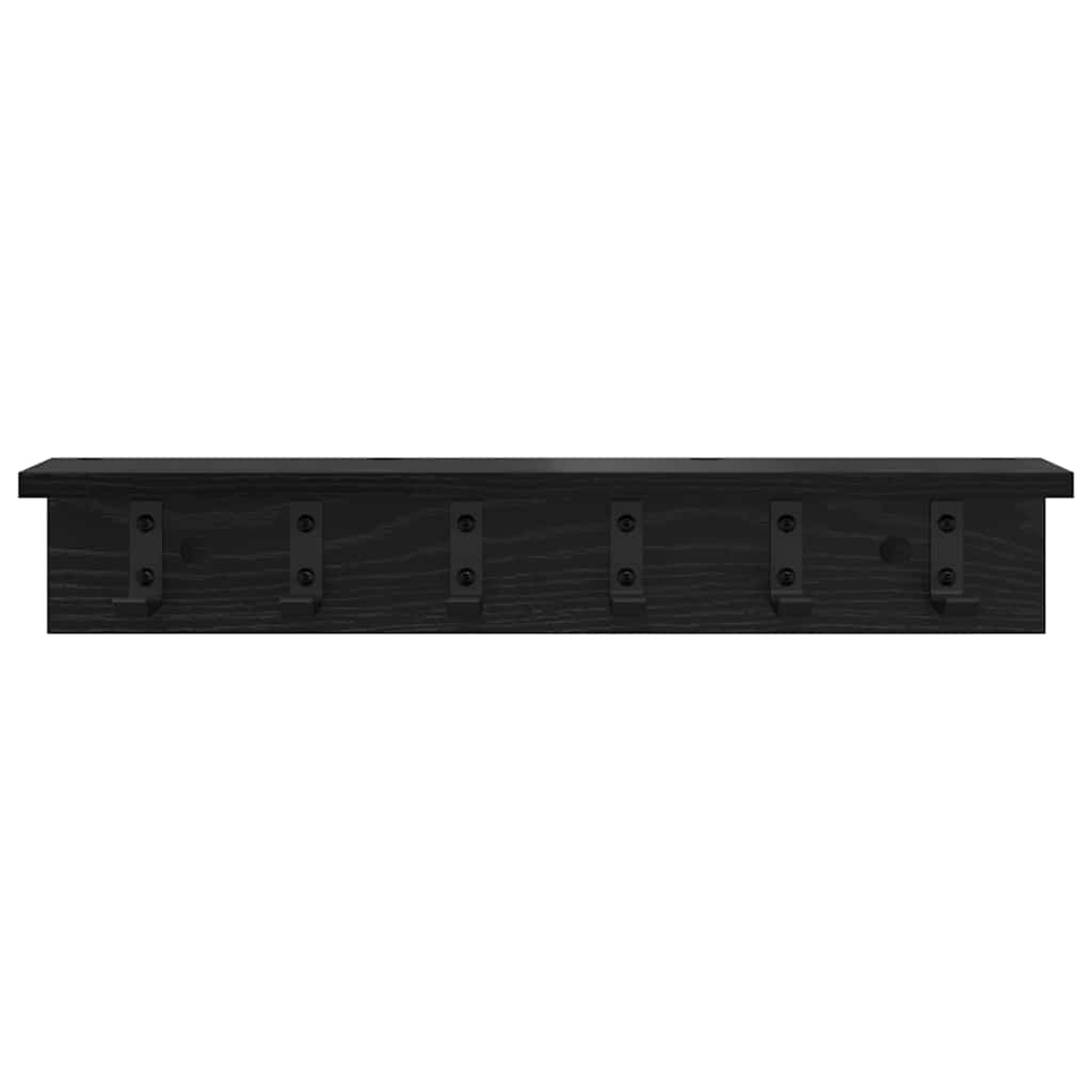 Wall-Mounted Coat Rack Black Oak 60 x 10.5 x 10.5 cm