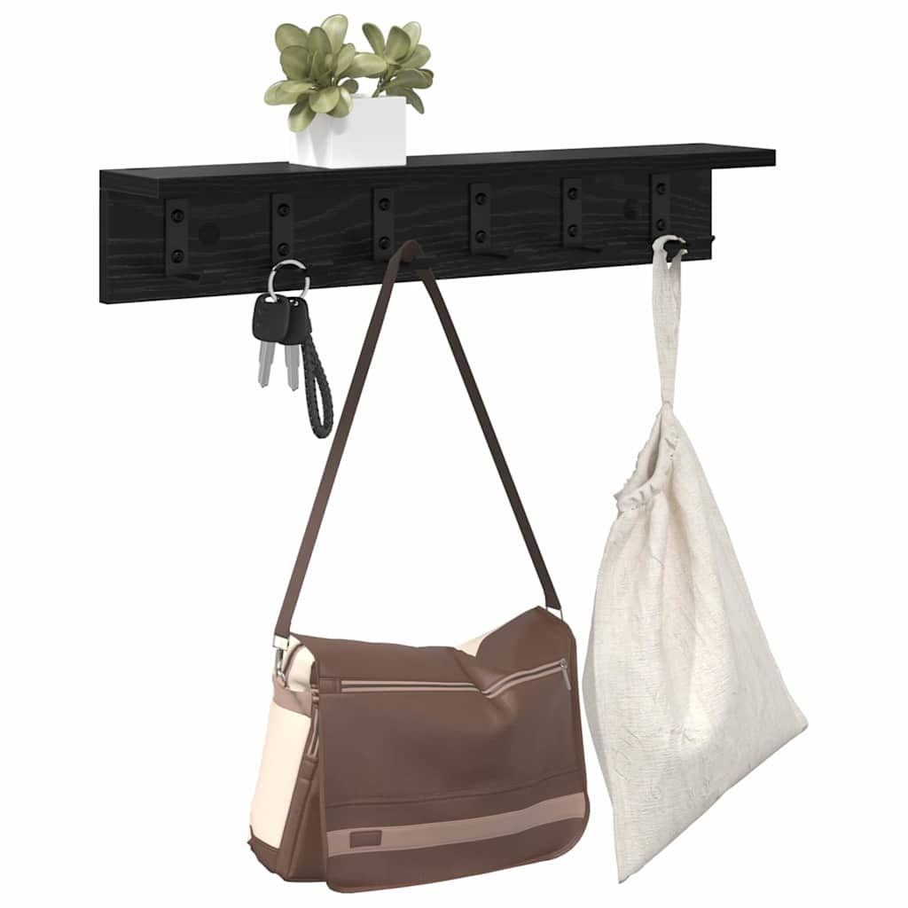 Wall-Mounted Coat Rack Wall-Mounted Black Oak Engineered wood