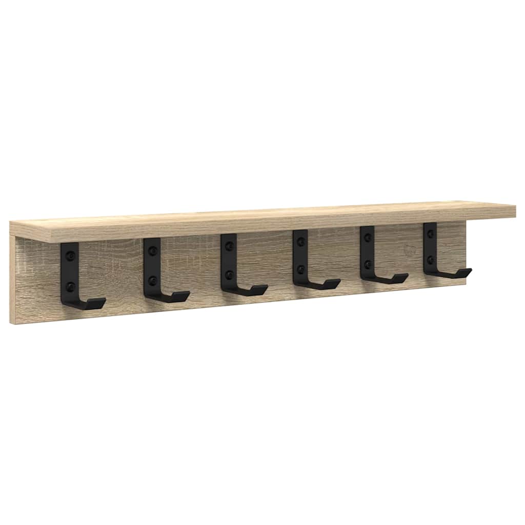 Wall-Mounted Coat Rack Sonoma Oak 60 x 10.5 x 10.5 cm
