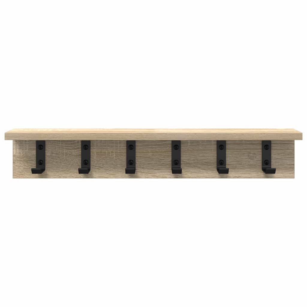 Wall-Mounted Coat Rack Sonoma Oak 60 x 10.5 x 10.5 cm