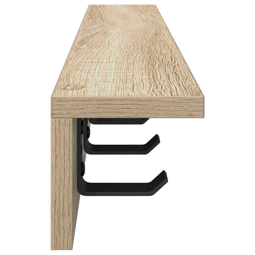 Wall-Mounted Coat Rack Sonoma Oak 60 x 10.5 x 10.5 cm