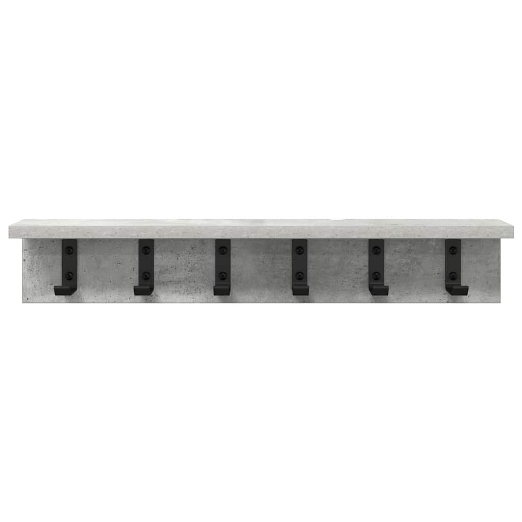 Wall-Mounted Coat Rack Concrete Grey 60 x 10.5 x 10.5 cm