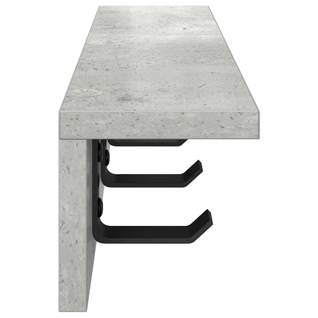 Wall-Mounted Coat Rack Concrete Grey 60 x 10.5 x 10.5 cm