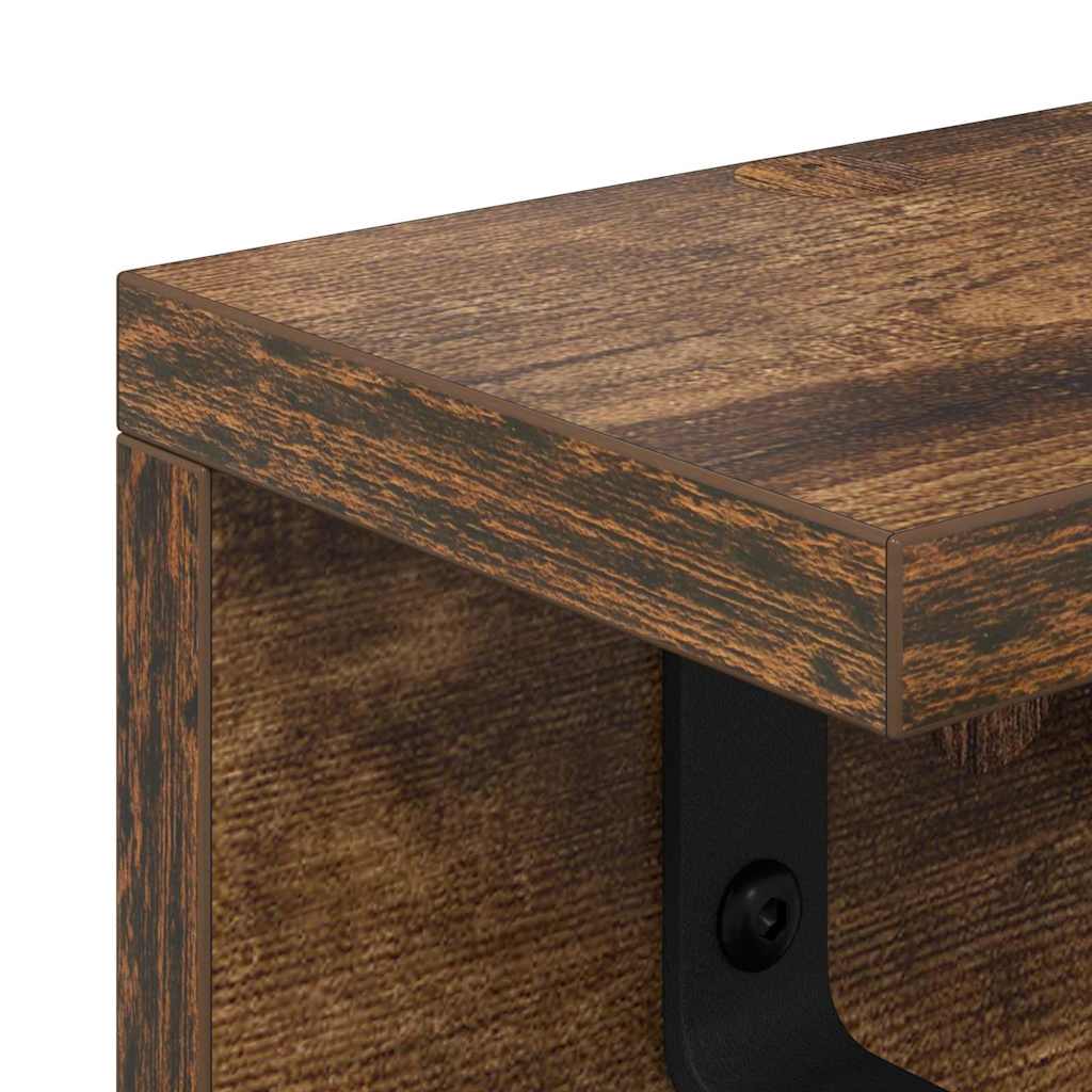 Wall-Mounted Coat Rack Smoked Oak 60 x 10.5 x 10.5 cm