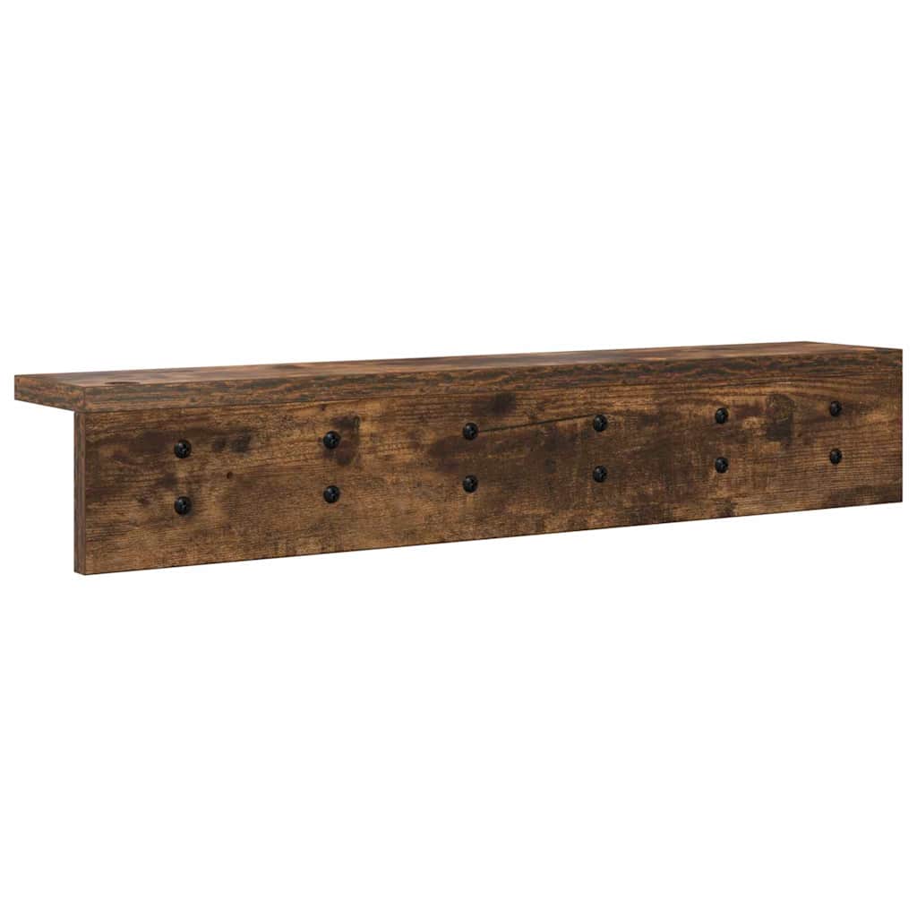 Wall-Mounted Coat Rack Smoked Oak 60 x 10.5 x 10.5 cm