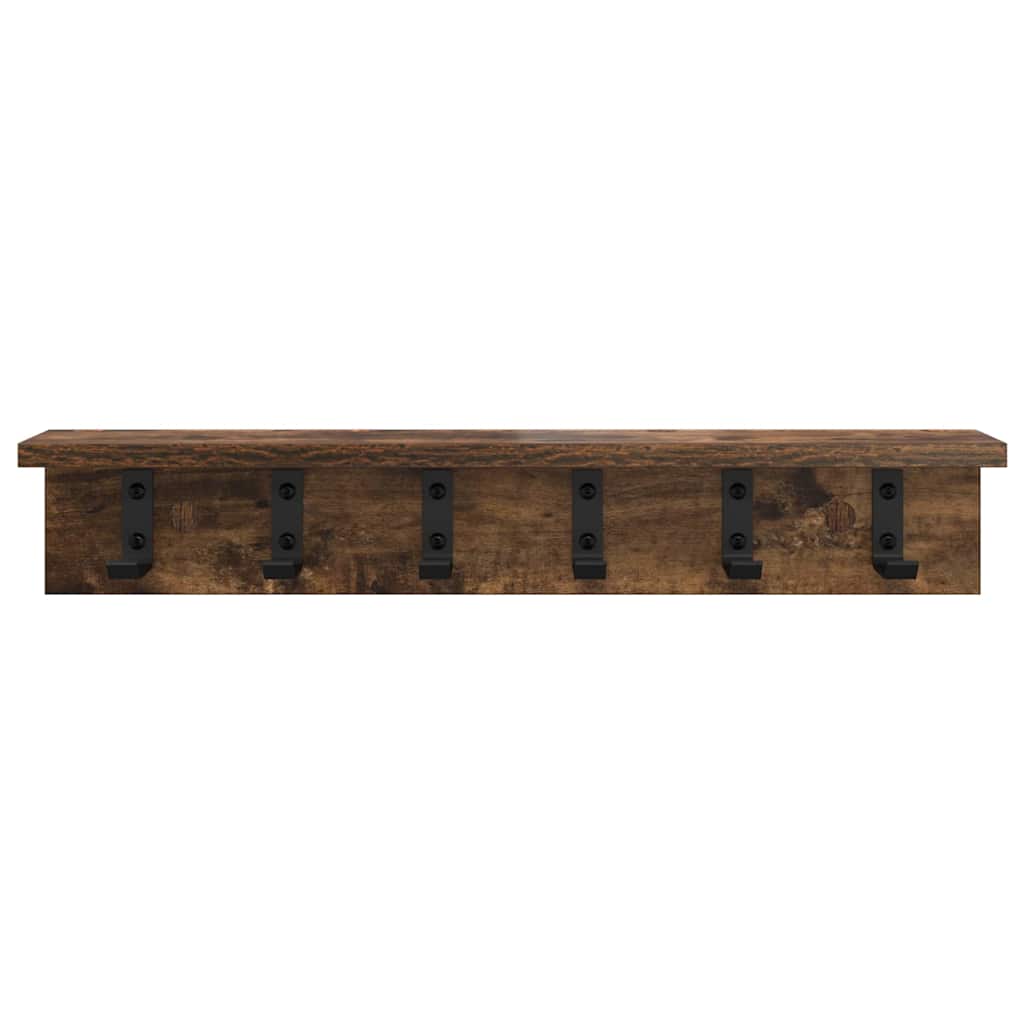 Wall-Mounted Coat Rack Smoked Oak 60 x 10.5 x 10.5 cm
