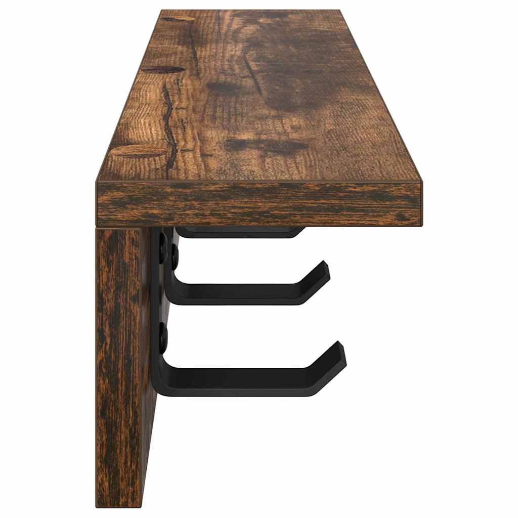 Wall-Mounted Coat Rack Smoked Oak 60 x 10.5 x 10.5 cm