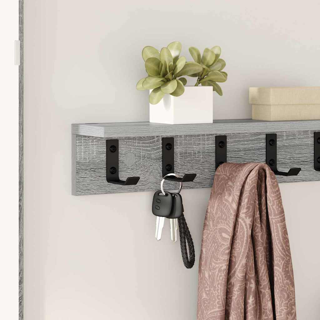 Wall-Mounted Coat Rack Grey Sonoma 60 x 10.5 x 10.5 cm