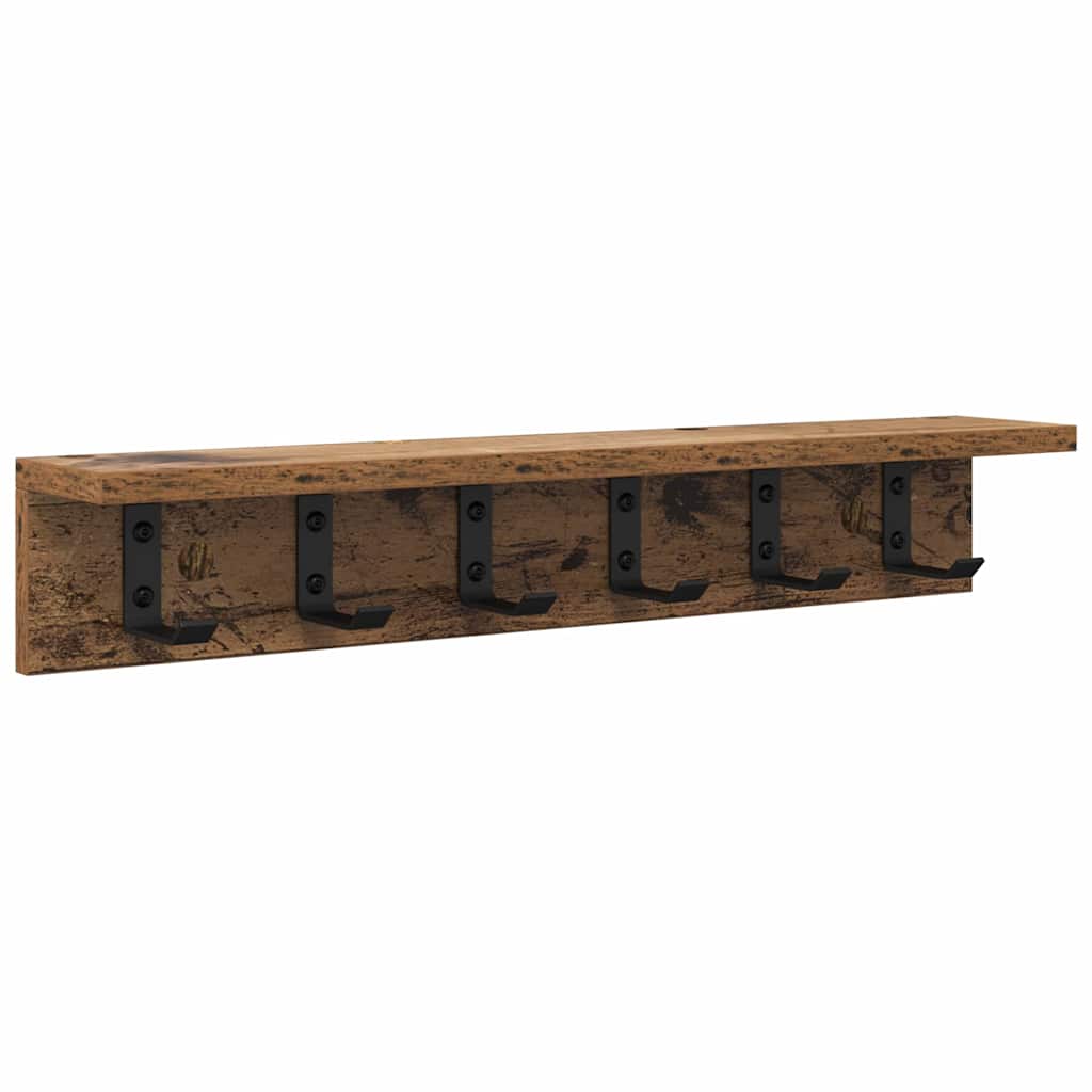 Wall-Mounted Coat Rack Old Wood 60 x 10.5 x 10.5 cm