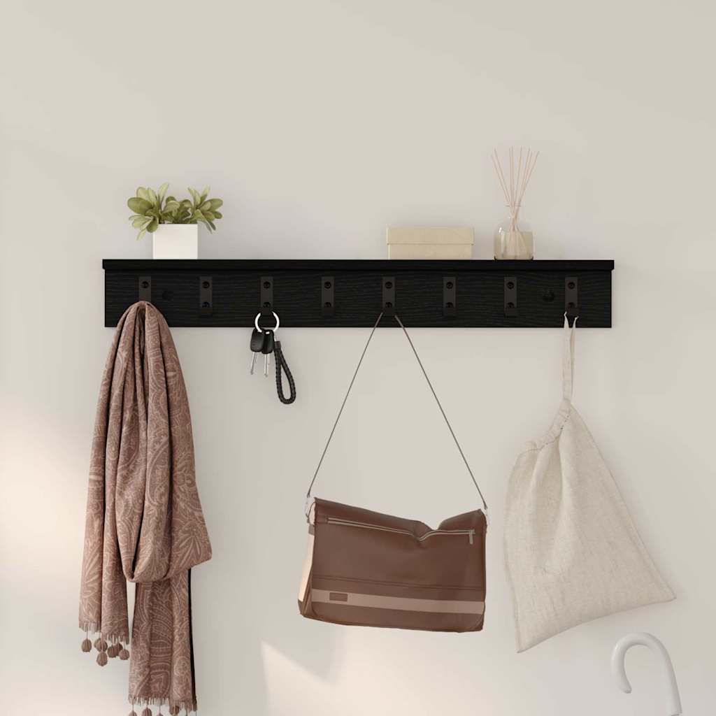 Wall-Mounted Coat Rack Wall-Mounted Black Oak Engineered wood