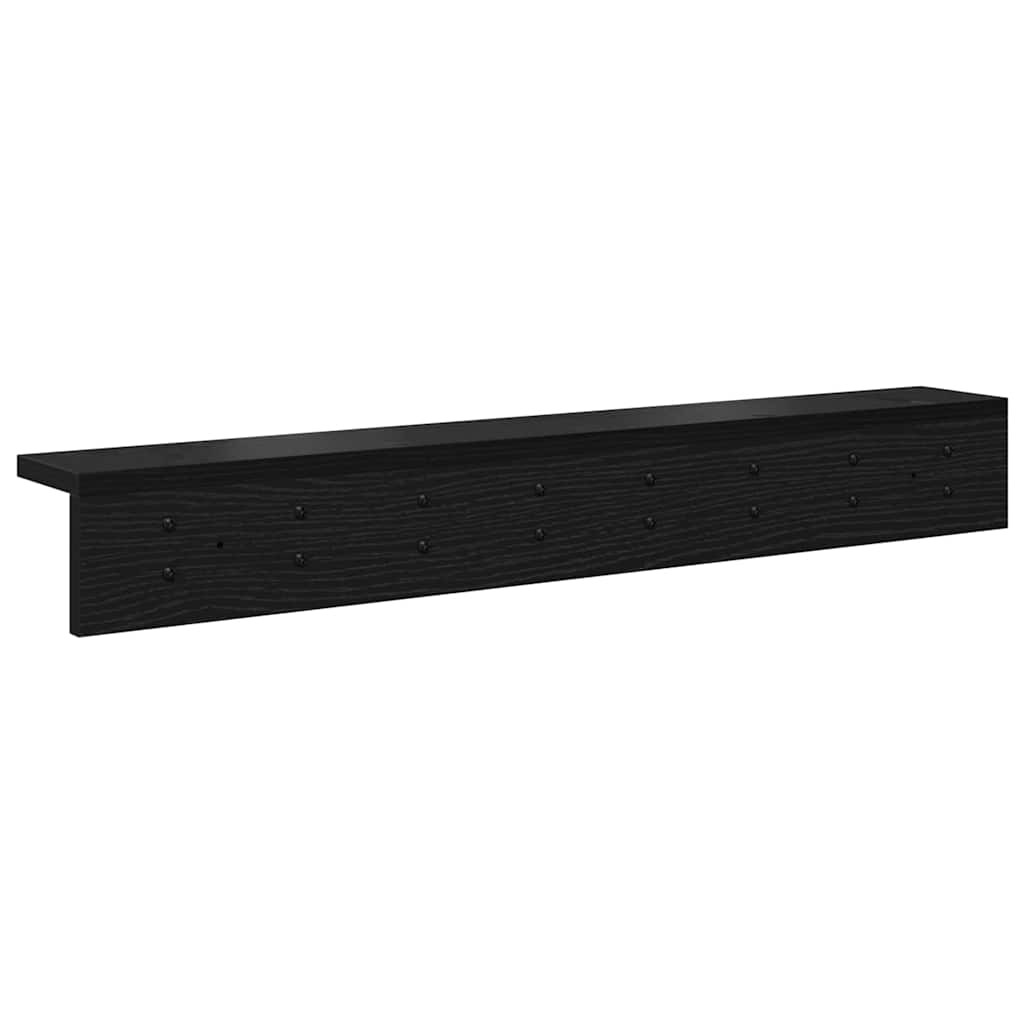 Wall-Mounted Coat Rack Wall-Mounted Black Oak Engineered wood