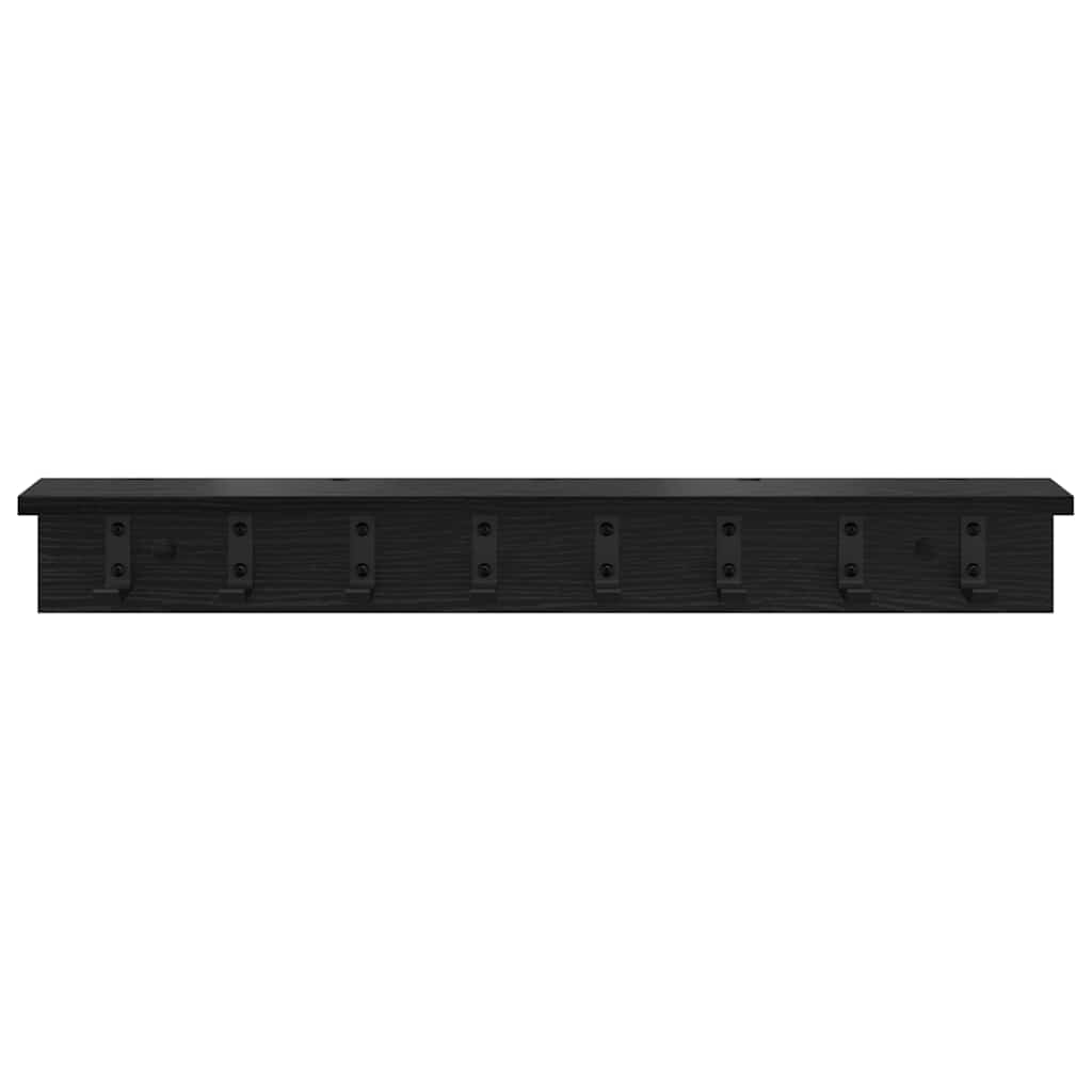 Wall-Mounted Coat Rack Black Oak 80 x 10.5 x 10.5 cm