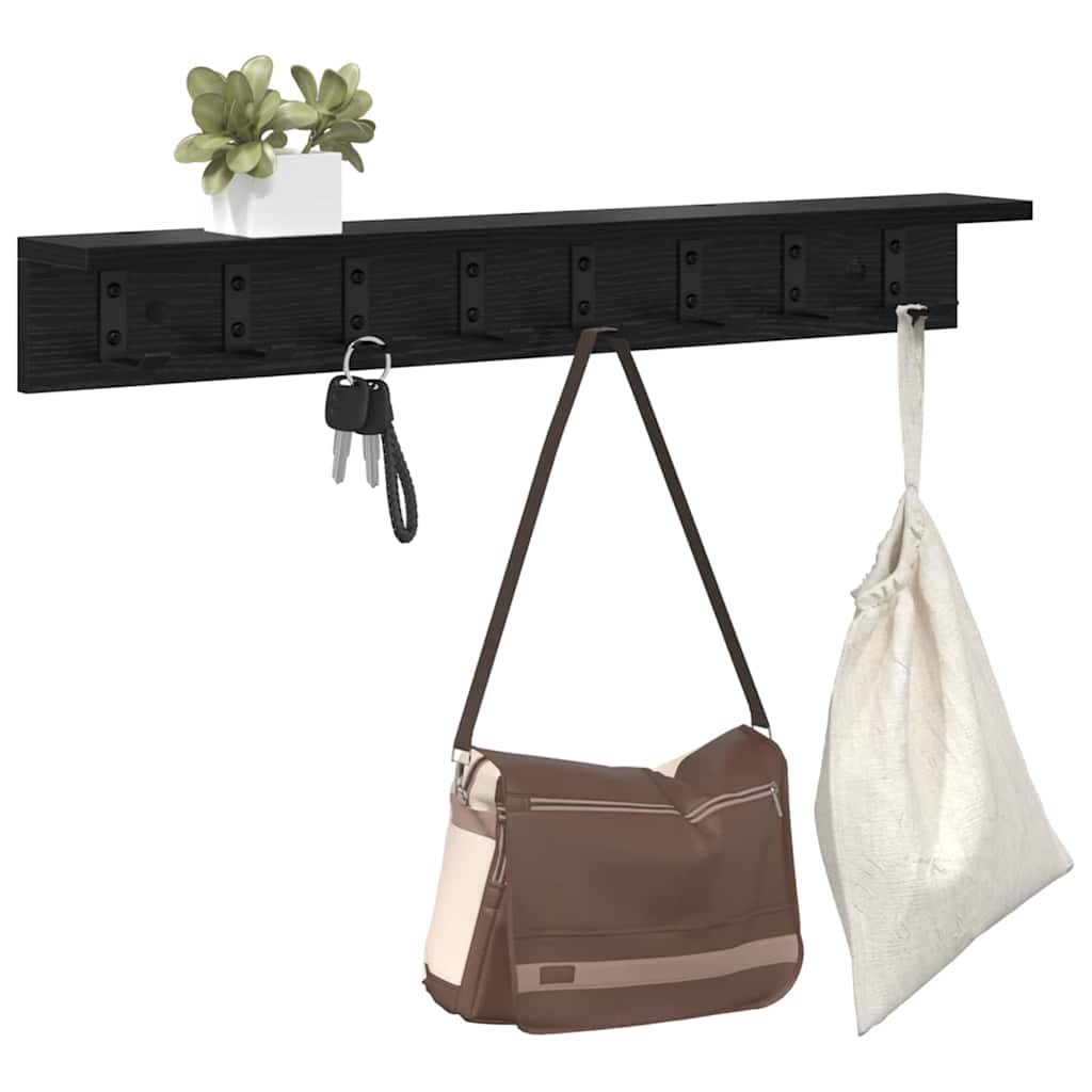 Wall-Mounted Coat Rack Black Oak 80 x 10.5 x 10.5 cm