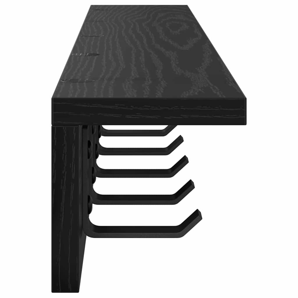 Wall-Mounted Coat Rack Wall-Mounted Black Oak Engineered wood