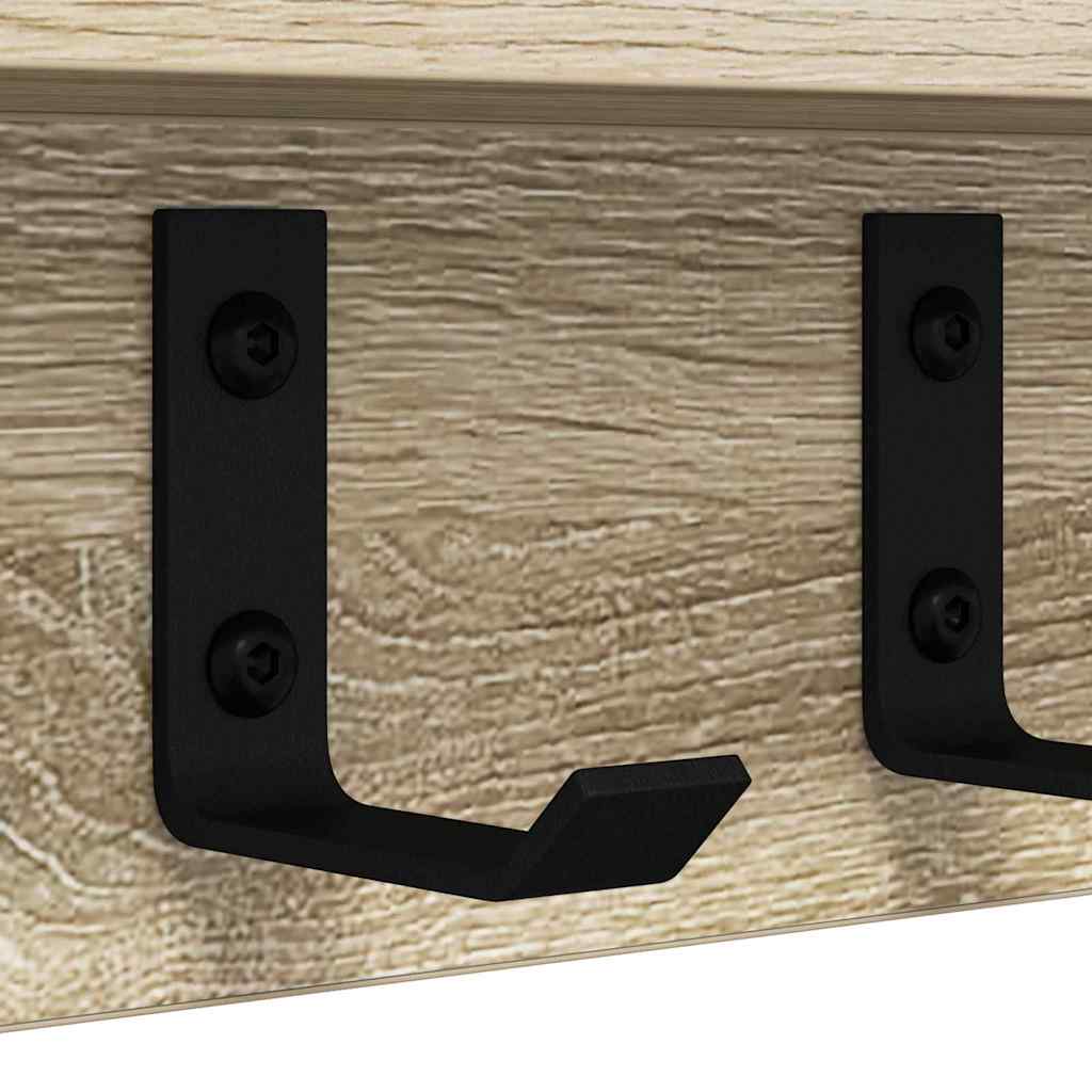 Wall-Mounted Coat Rack Sonoma Oak 80 x 10.5 x 10.5 cm