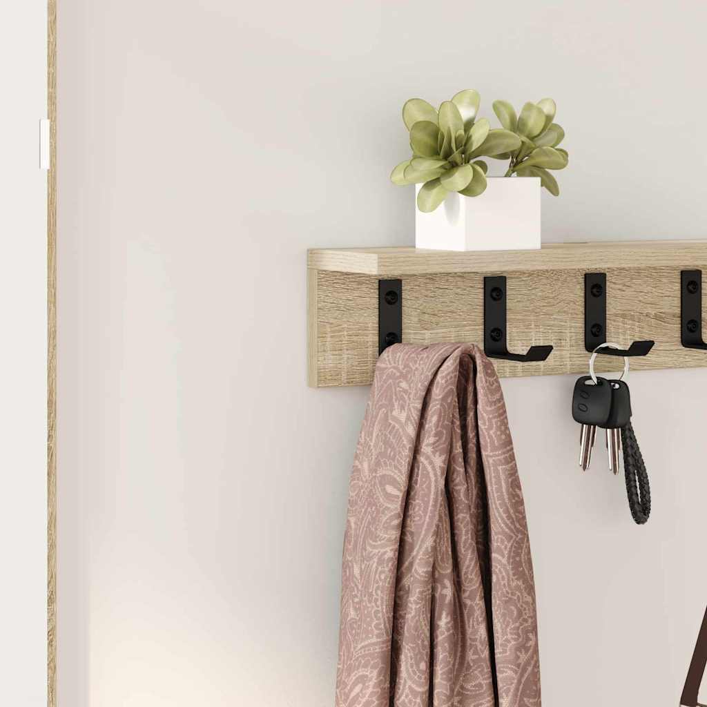 Wall-Mounted Coat Rack Sonoma Oak 80 x 10.5 x 10.5 cm