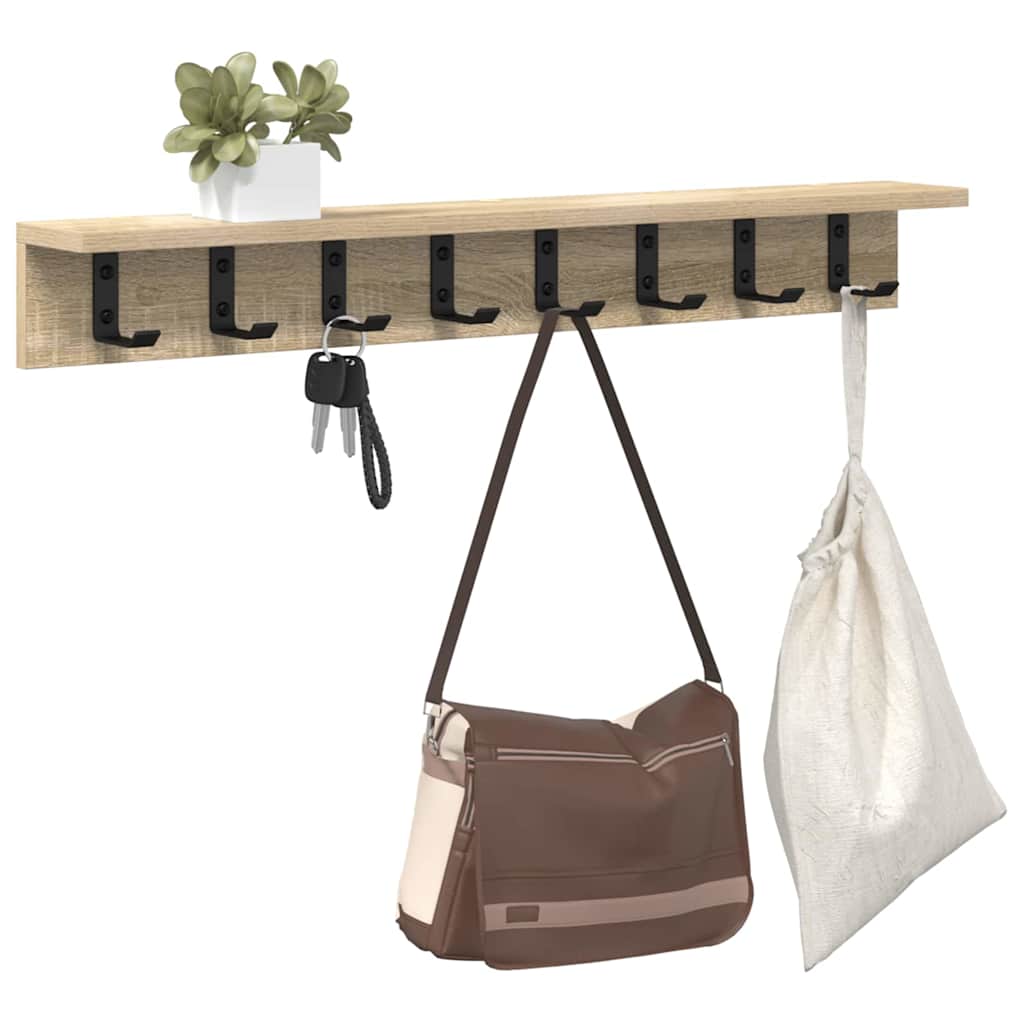 Wall-Mounted Coat Rack Sonoma Oak 80 x 10.5 x 10.5 cm