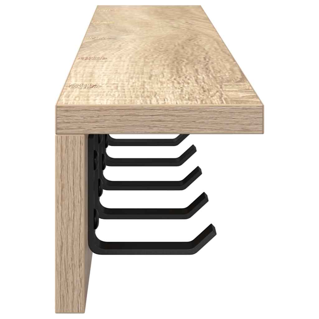Wall-Mounted Coat Rack Sonoma Oak 80 x 10.5 x 10.5 cm