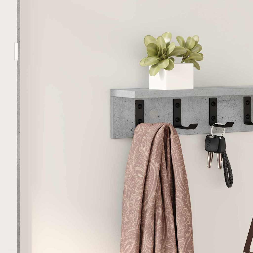 Wall-Mounted Coat Rack Wall-Mounted Concrete Grey