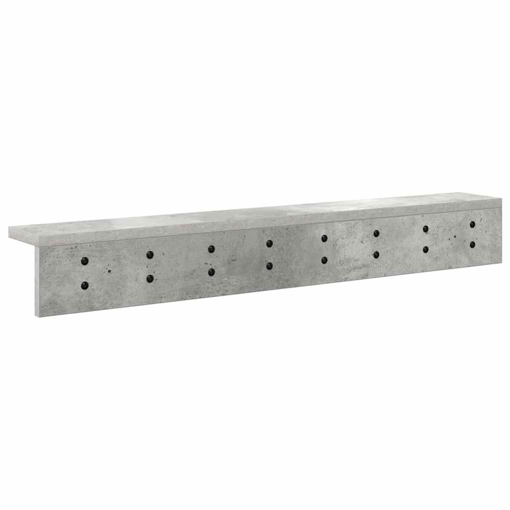 Wall-Mounted Coat Rack Concrete Grey 80 x 10.5 x 10.5 cm