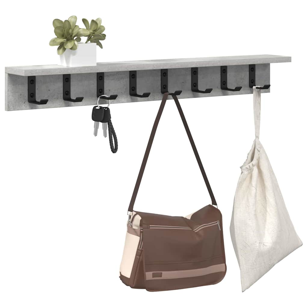 Wall-Mounted Coat Rack Wall-Mounted Concrete Grey