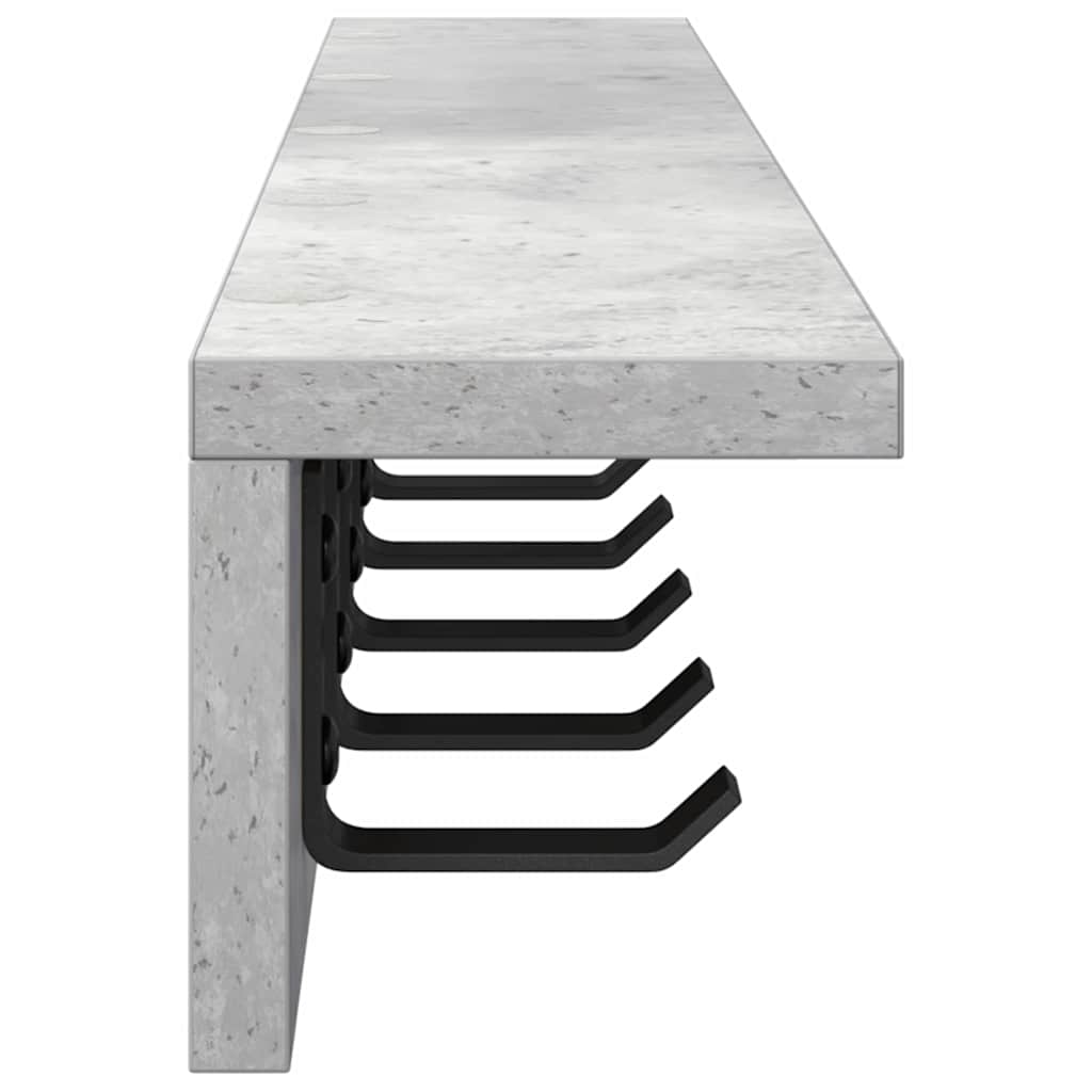 Wall-Mounted Coat Rack Concrete Grey 80 x 10.5 x 10.5 cm