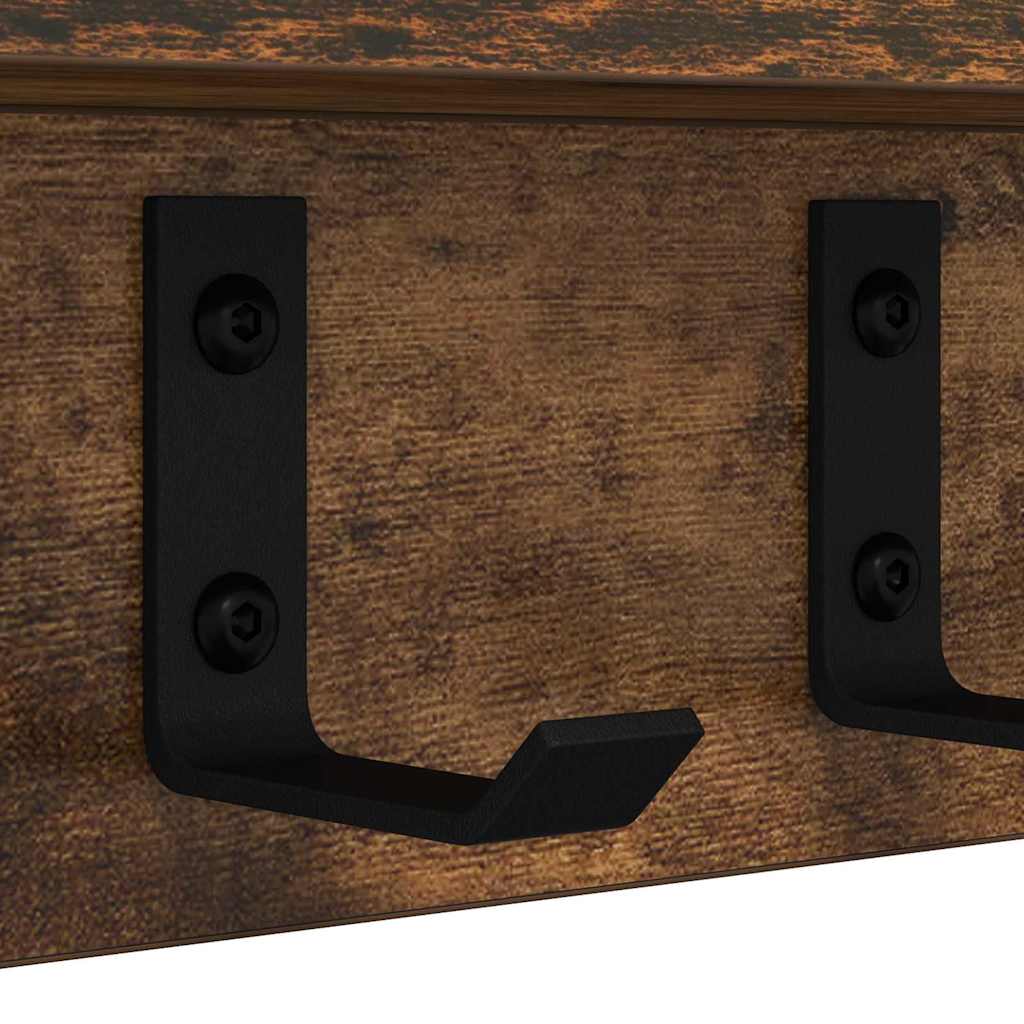Wall-Mounted Coat Rack Smoked Oak 80 x 10.5 x 10.5 cm