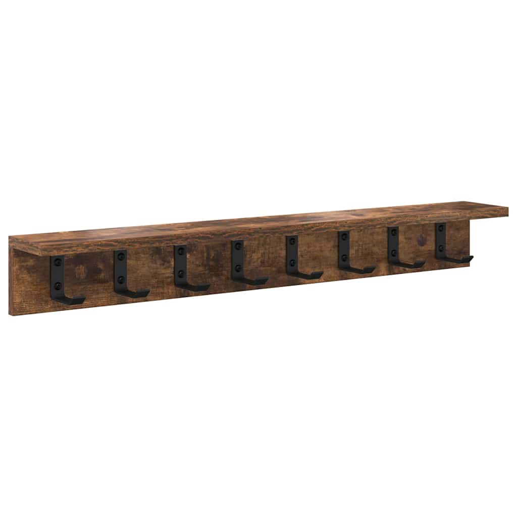 Wall-Mounted Coat Rack Smoked Oak 80 x 10.5 x 10.5 cm