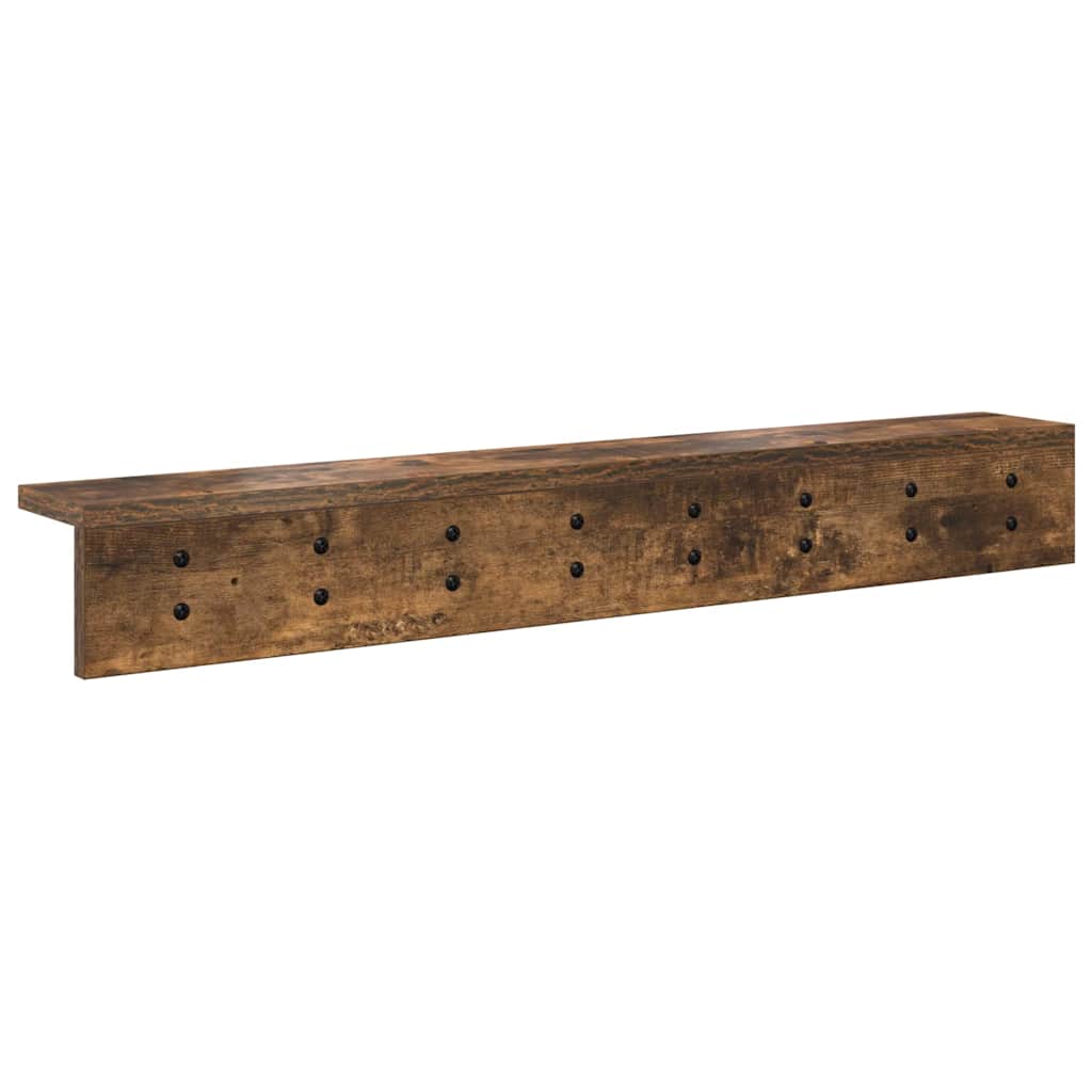 Wall-Mounted Coat Rack Smoked Oak 80 x 10.5 x 10.5 cm