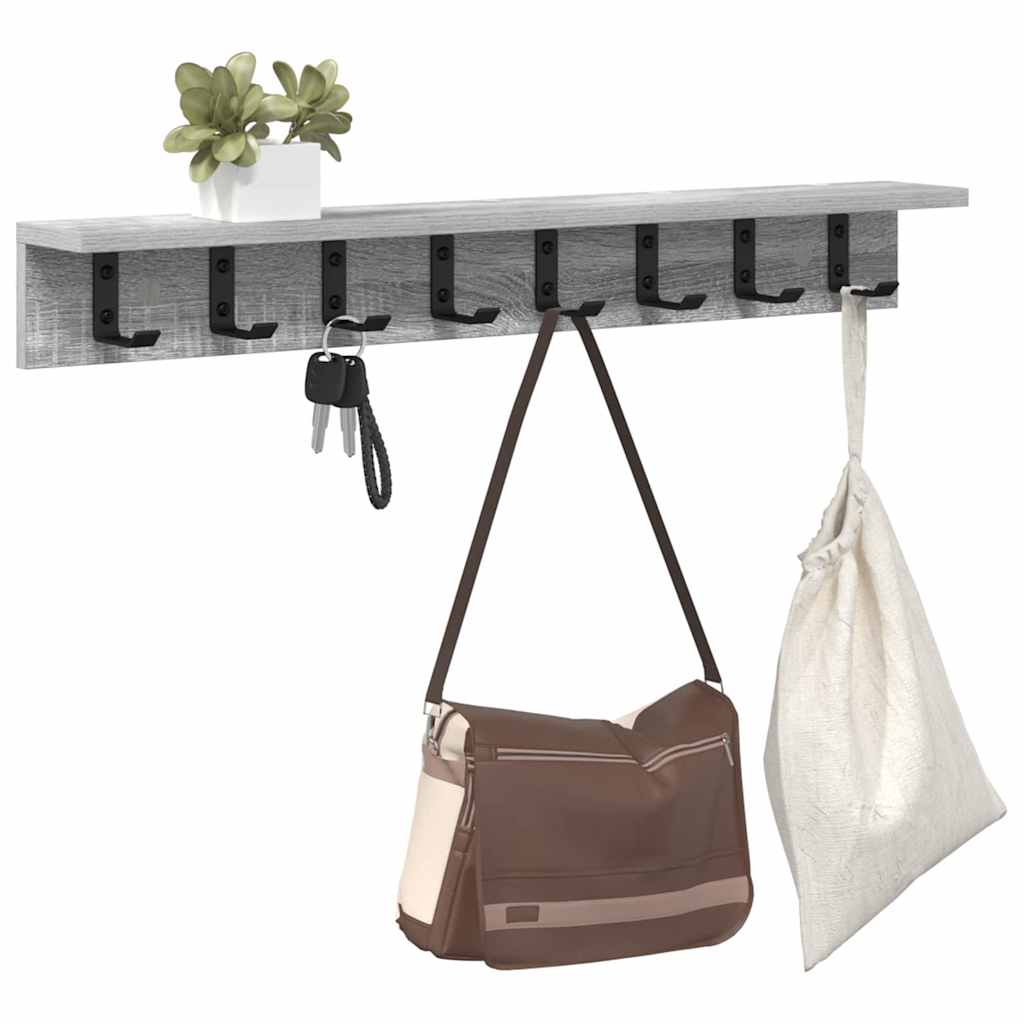 Wall-Mounted Coat Rack Grey Sonoma 80 x 10.5 x 10.5 cm