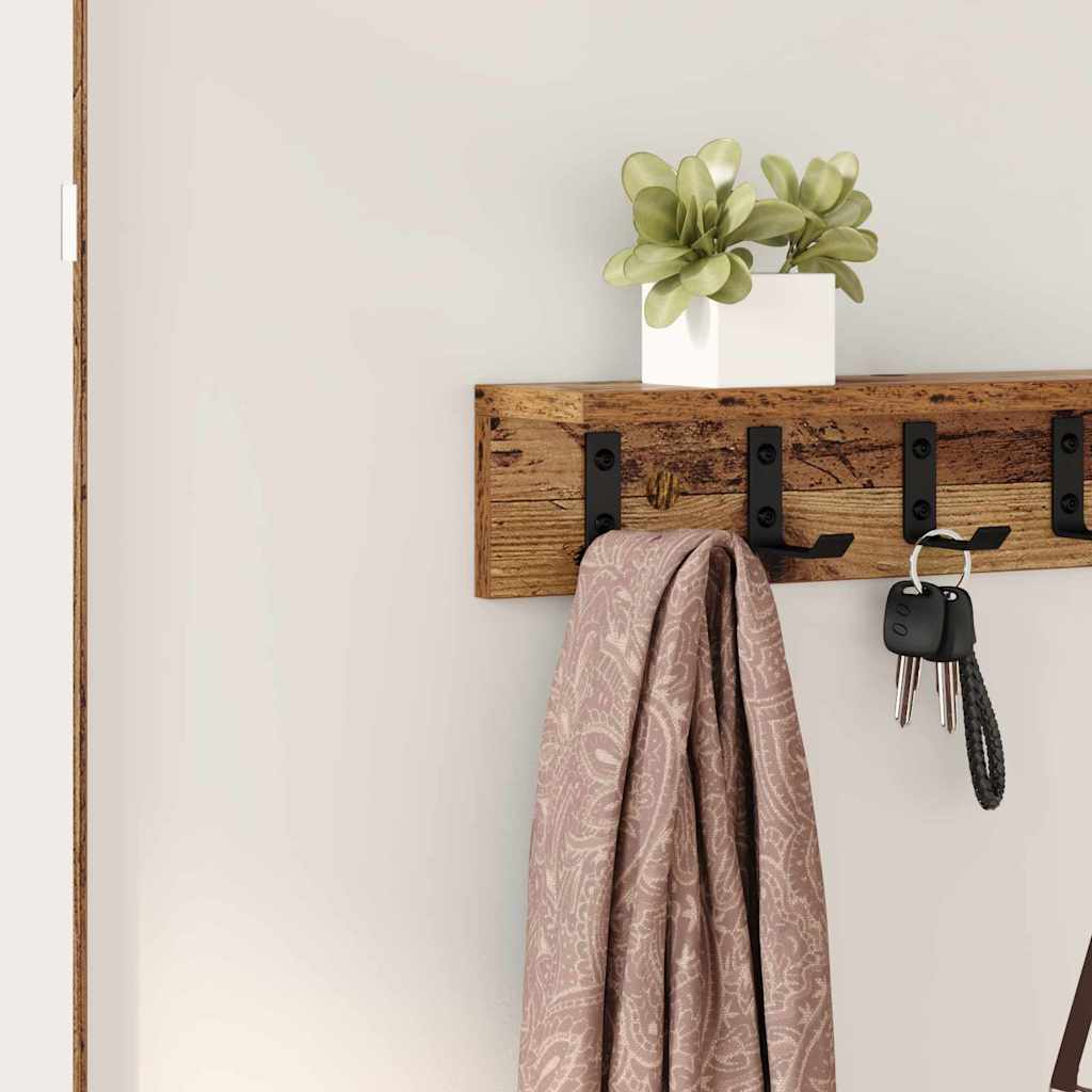 Wall-Mounted Coat Rack Old Wood 80 x 10.5 x 10.5 cm