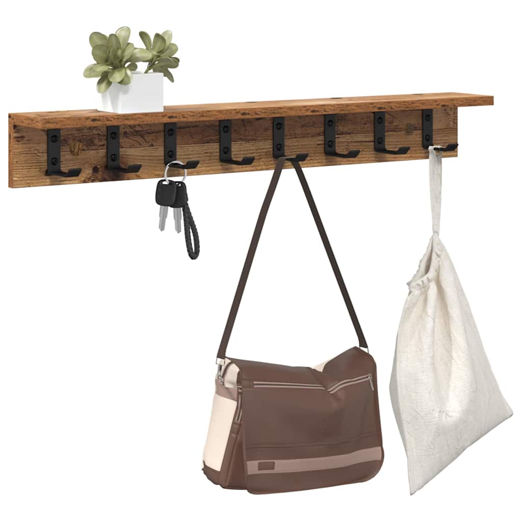 Wall-Mounted Coat Rack Old Wood 80 x 10.5 x 10.5 cm