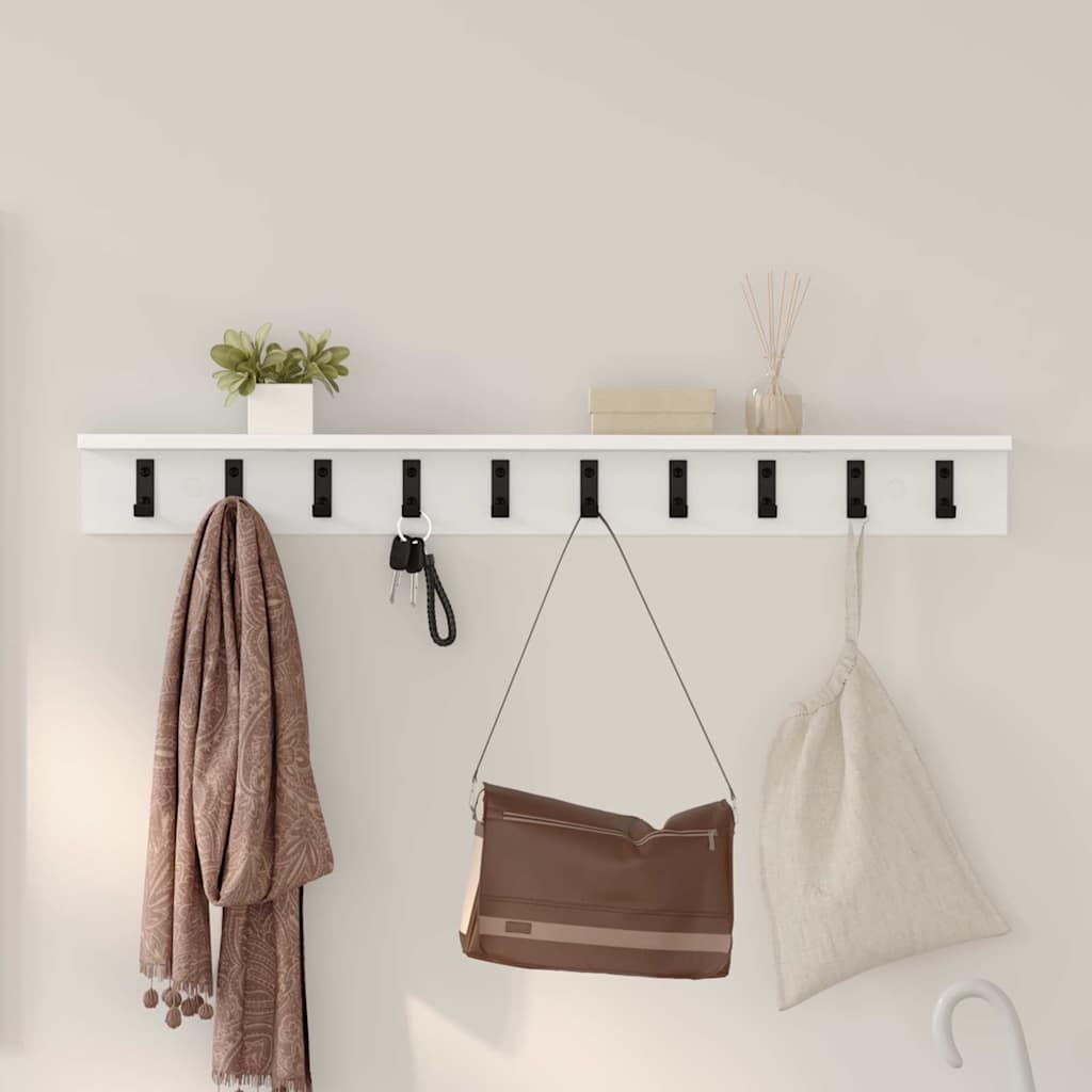 Wall-Mounted Coat Rack Wall-mounted White 100 x 10.5 x 10.5 cm