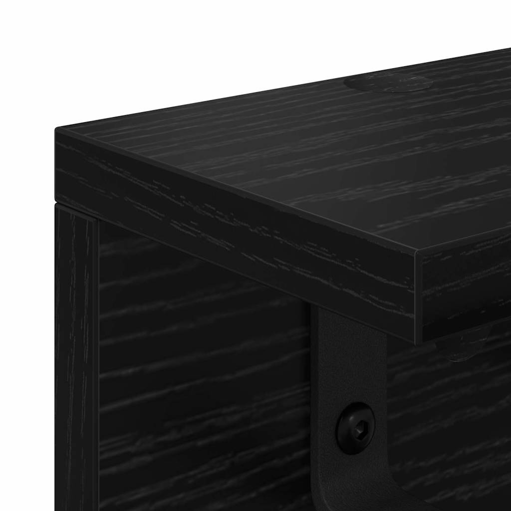 Wall-Mounted Coat Rack Black Oak 100 x 10.5 x 10.5 cm