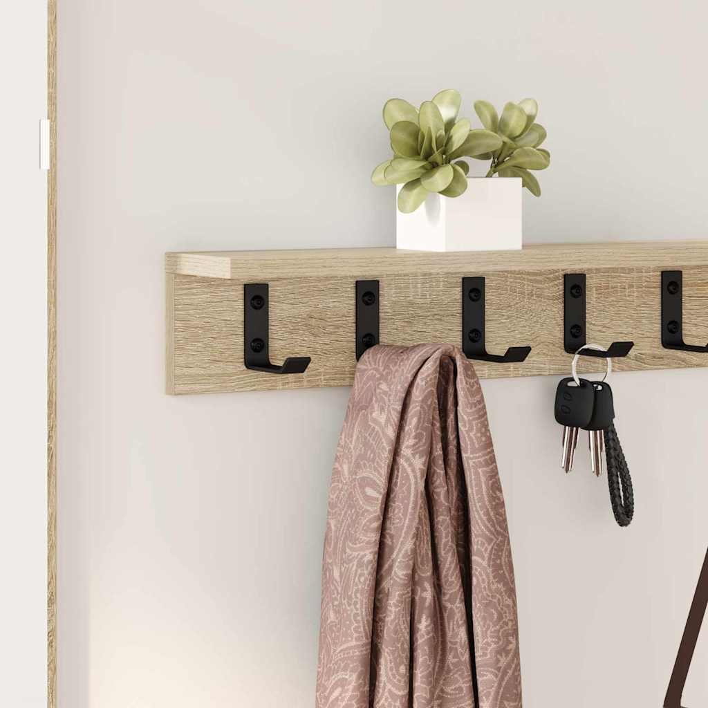 Wall-Mounted Coat Rack Sonoma Oak 100 x 10.5 x 10.5 cm