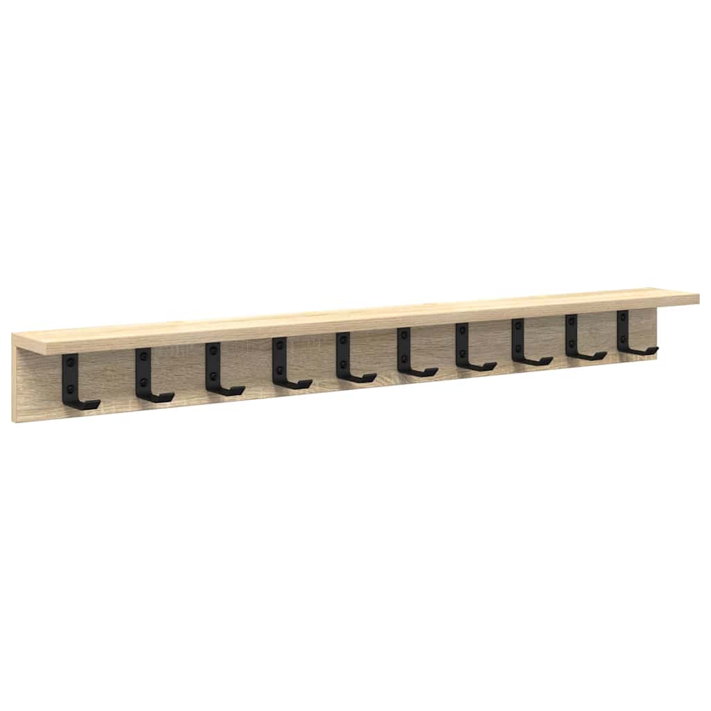 Wall-Mounted Coat Rack Sonoma Oak 100 x 10.5 x 10.5 cm