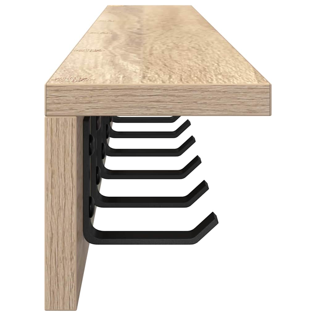 Wall-Mounted Coat Rack Sonoma Oak 100 x 10.5 x 10.5 cm