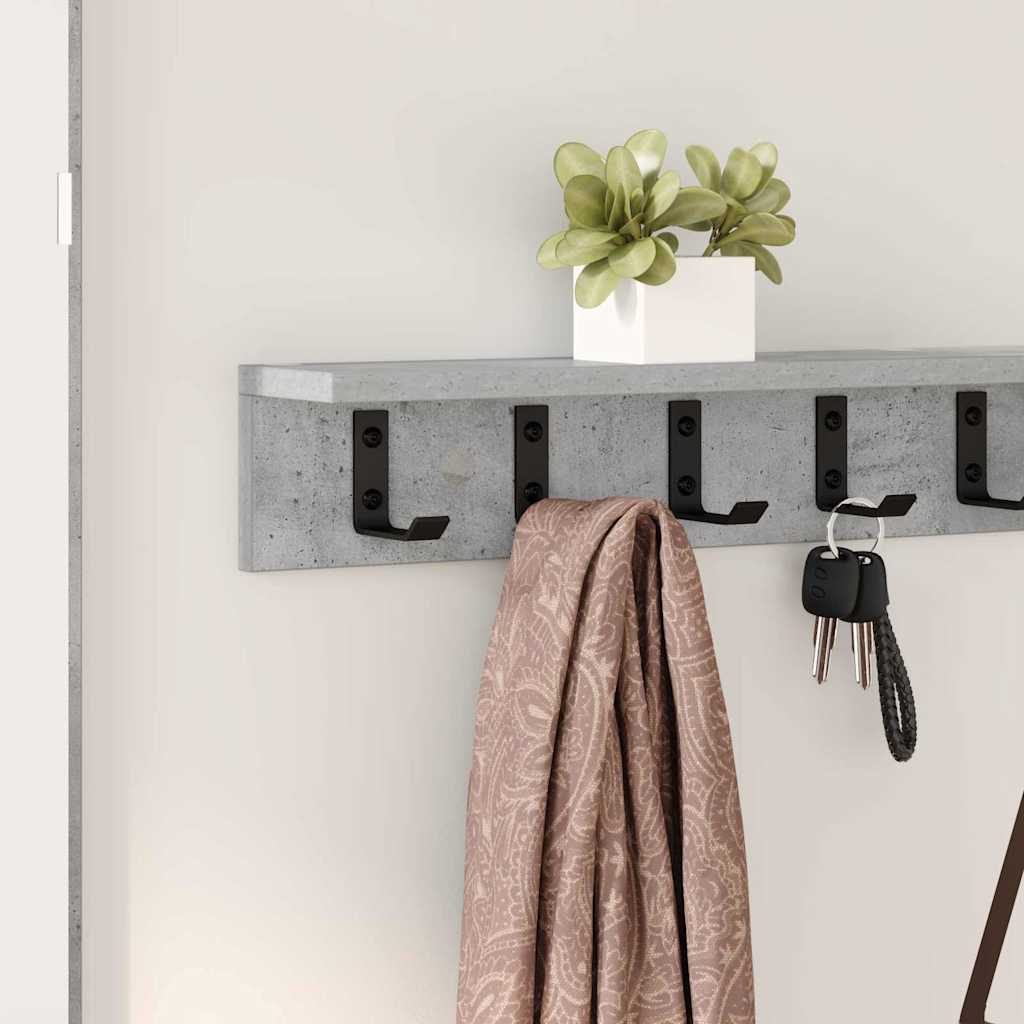 Wall-Mounted Coat Rack Concrete Grey 100 x 10.5 x 10.5 cm